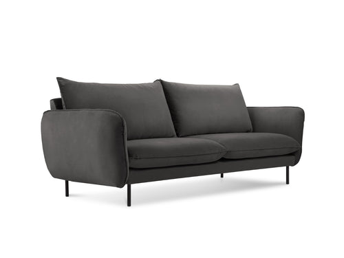 Cosmopolitan Design Bank Vienna 2-zits, flueel, donkergrijs - 92x160x95cm