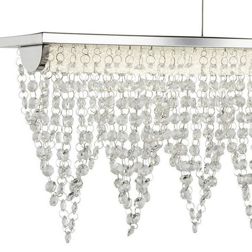 Searchlight Drape LED Bar Plafond Hanglamp Chroom Metaal & Helder Kristal
