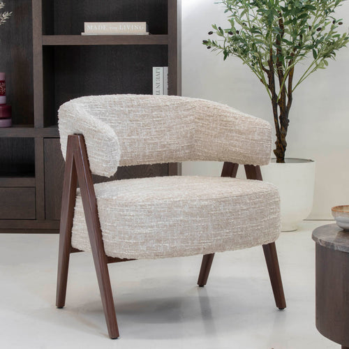 DÉJA Living Fauteuil Fly - Beige/Walnoot - 67x64x72cm