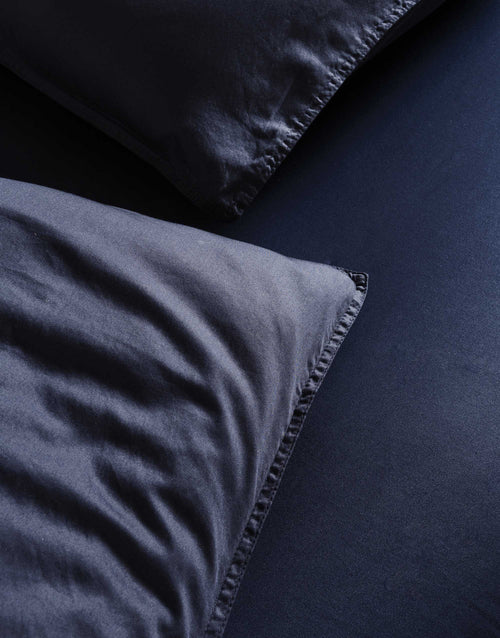 Essenza Minte dekbedovertrek - Lits-Jumeaux - 240x200/220 cm - Nightblue