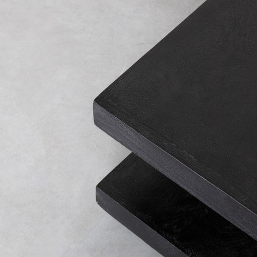 LABEL51 Salontafel Square - Zwart Mangohout - 80x80x30cm - vtwonen shop