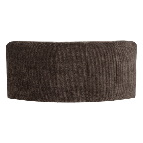WOOOD eetbank halfronde hoek rugleuning Mojo Base - Rib - Bruin - 83x152x76