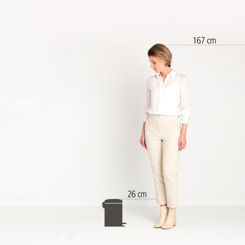 Brabantia NewIcon Pedaalemmer, 3 liter, kunststof binnenemmer - Platinum