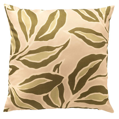 ELARA - kussenhoes outdoor 40x40 cm - bladmotief - Semolina - beige, groen