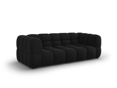 Cosmopolitan Design Bank Sky 3-zits, flueel, zwart - 102x214x70cm
