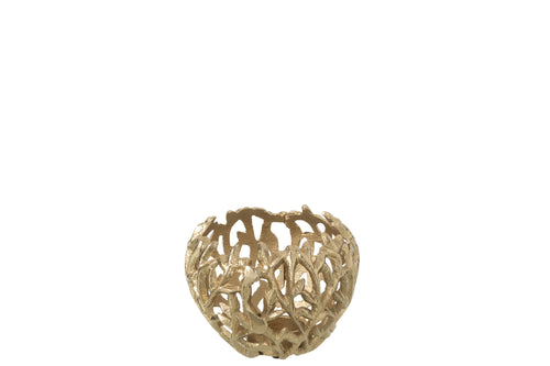 J-Line kaarshouder Blad - aluminium - goud - small - vtwonen shop