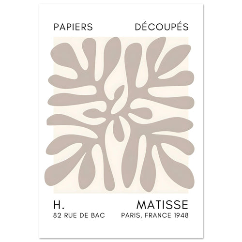 Artfulprints Poster met Lijst Matisse - Deep ocean grey   - A4 21x29.7 cm - Taupe
