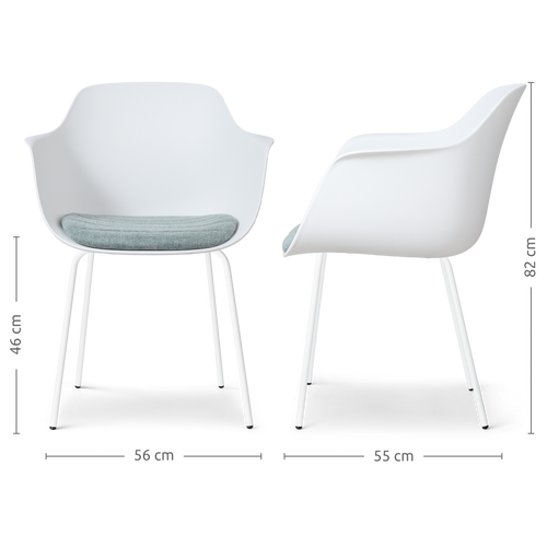 Nolon Nora-Liz Eetkamerstoel Wit - Groen Kussen - Wit - Set Van 2 - vtwonen shop