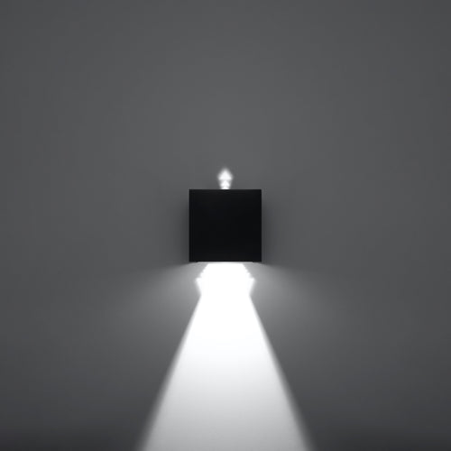 Sollux Lighting Wandlamp LUCA zwart LED IP54 - 10x10x10cm