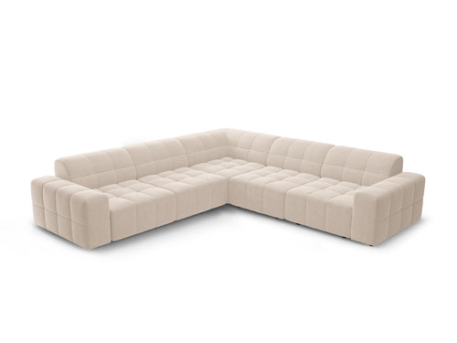 Cosmopolitan Design Symmetrische hoekbank CHICAGO 4-zits, chenille beige - 285x285x78cm