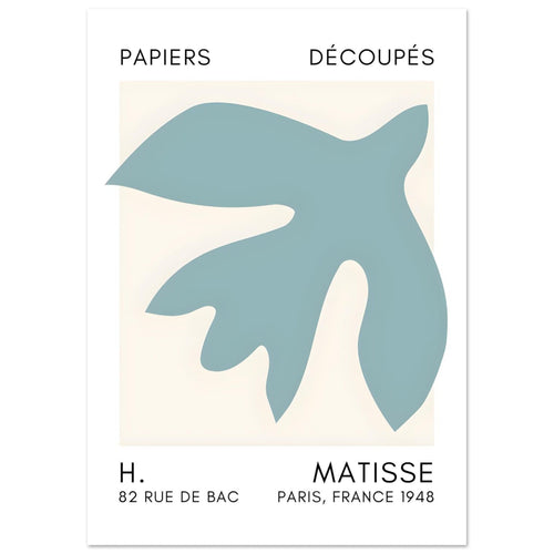 Artfulprints  Matisse – Floating forms turquoise   poster A4 21x29.7 cm - vtwonen shop