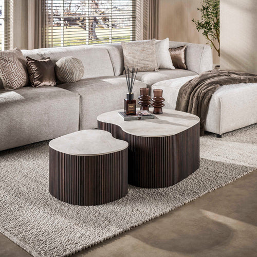 Giga Living Salontafel Ceramo Medio - Rond Keramiek - Set Van 2