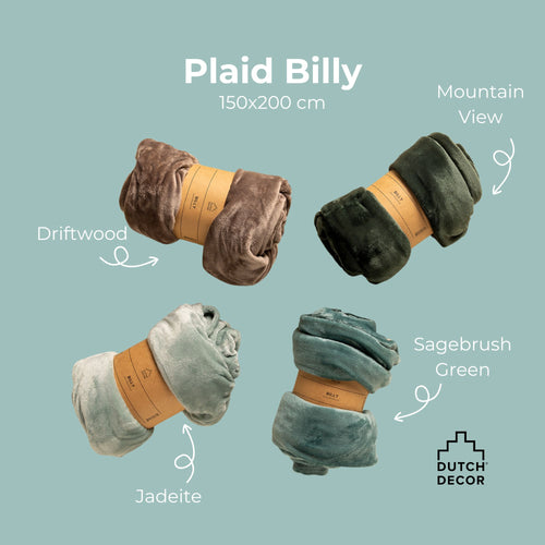 BILLY - plaid 150x200 cm - flannel fleece - gerecycled - Driftwood - taupe