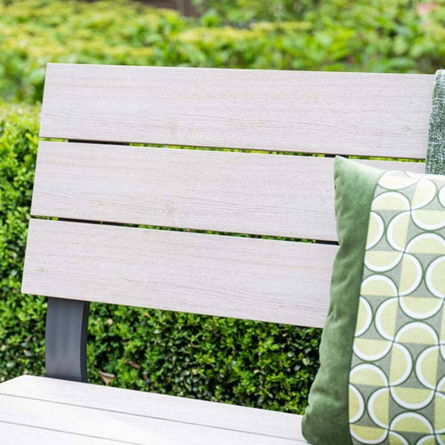 Jondal parkbank - carbon black - light teak Vironwood - L125 cm