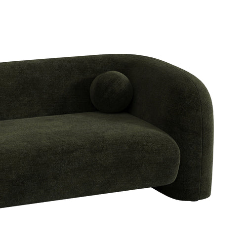 Sia Home - Rechte bank NOLA - Fluweel met patroon - Kaki groen - 226cm - vtwonen shop