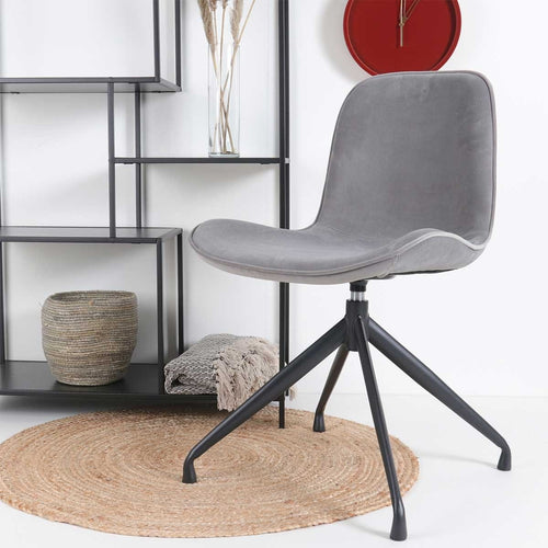 Nolon Nola-Fé Draaibare Eetkamerstoelen Set van 2 Velvet Grijs - Zwart - vtwonen shop