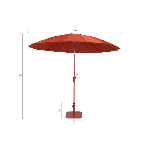 Zuiver Sunshine Parasol Set inclusief Parasolhoes en Parasolvoet Marsala Rood - vtwonen shop