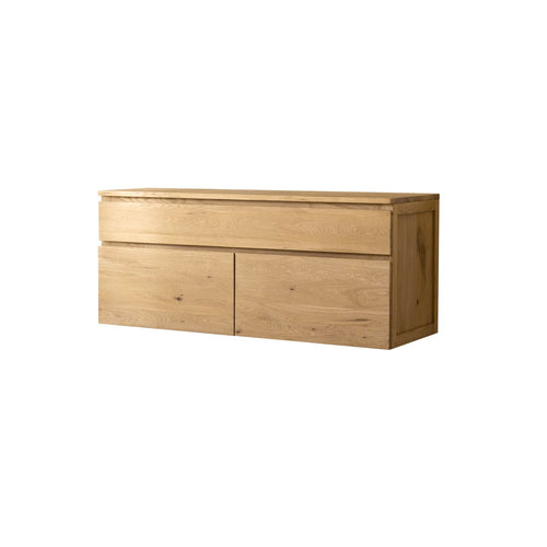 Tikamoon Massief eikenhouten wastafelmeubel 120 cm - Naturel