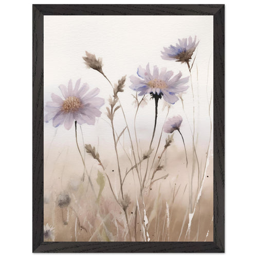 Artfulprints Poster met Lijst Flower aquarel 1   - 30x40 cm - Taupe