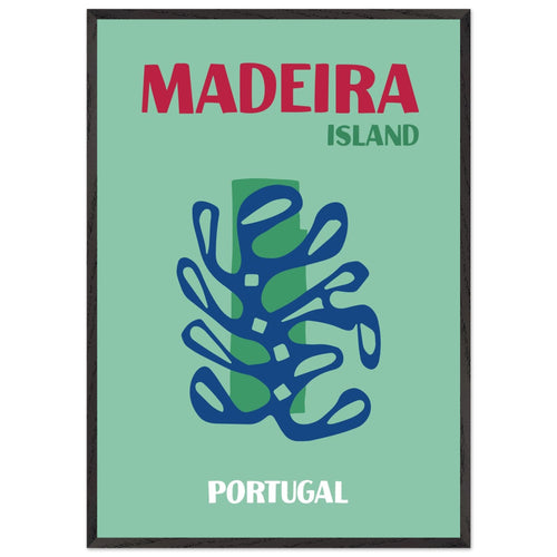 Artfulprints Poster met Lijst Portugal - Madeira   - 70x100 cm - Groen
