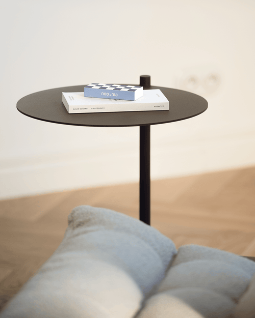 noo.ma Ande Side Table - vierkante stalen bijzettafel 42x42x59 cm, Cocoa Brown