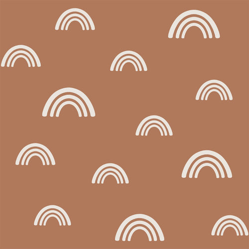 ESTAhome behang regenboogjes terracotta en wit - 53 cm x 10.05 m - 139383