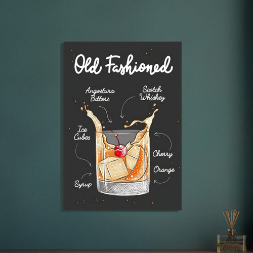 Artfulprints  Old Fashioned cocktail II – Illustratie   poster 50x70 cm - vtwonen shop