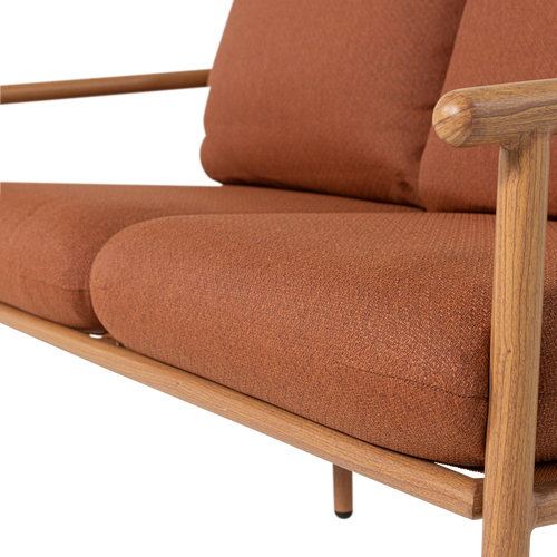 WOOOD 2-zits bank tuin Cavero - Aluminium - Terra/Naturel - 57x129x87