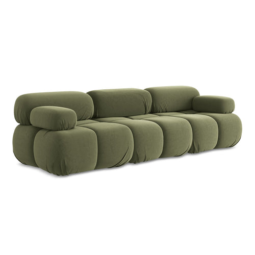 LaMiaSofa 3-zits bank Sanremo - velours - olijf - 285x96x70