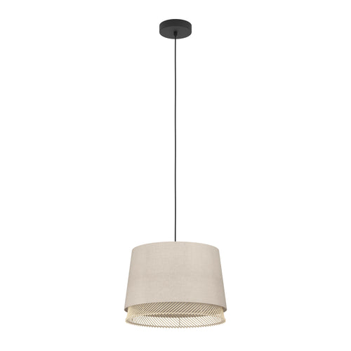 EGLO hanglamp Tabley - e27 - ø 38 cm - natuur/bruin/zwart - textiel