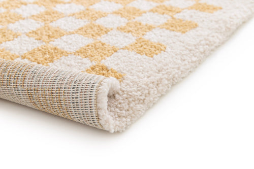 AFK Living vloerkleed Checkers - zeer zacht - geel - 080x150 cm