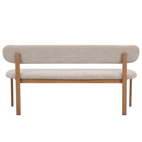Giga Meubel Eetkamerbank Noor Beige/Naturel - 180 cm - Stof - Japandi