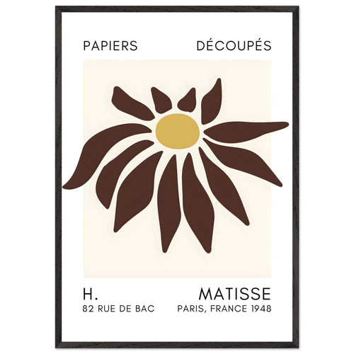 Artfulprints Poster met Lijst Matisse – Deep sea dance brown   - 70x100 cm - Bruin