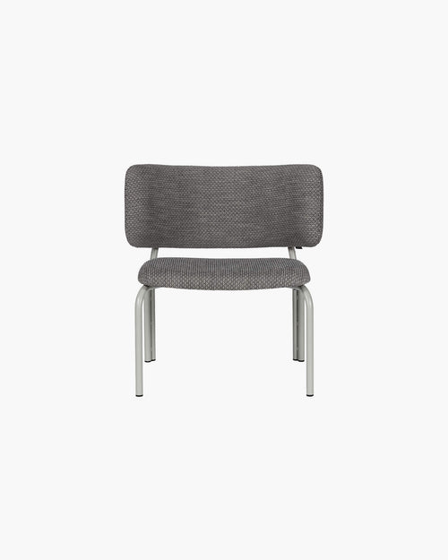 noo.ma Kei Lounge Chair - design fauteuil, metaal en 100% polyester, Black & Grey Mélange
