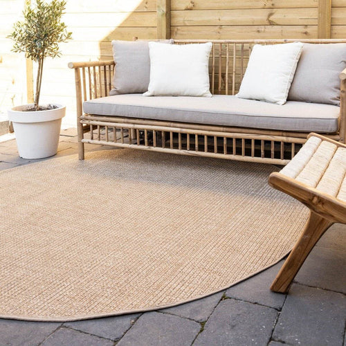 Interieur05 Rond Buitenkleed Jute Excellent Outdoor Bruin - 160 x 160 cm - vtwonen shop