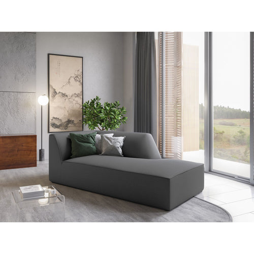 Cosmopolitan Design - Ligstoel rechts Siena structurele stof grijs - 181x93x69cm