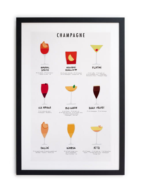 Zwarte lijst met kader 40x30 champagne - vtwonen shop