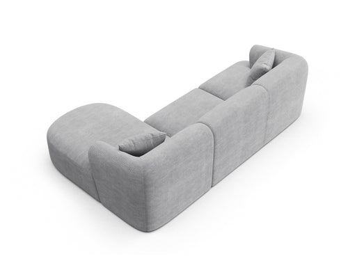 Cosmopolitan Design Modulaire hoekbank rechts Campi 4-zits, ribfluwelen geld - 156x256x70cm