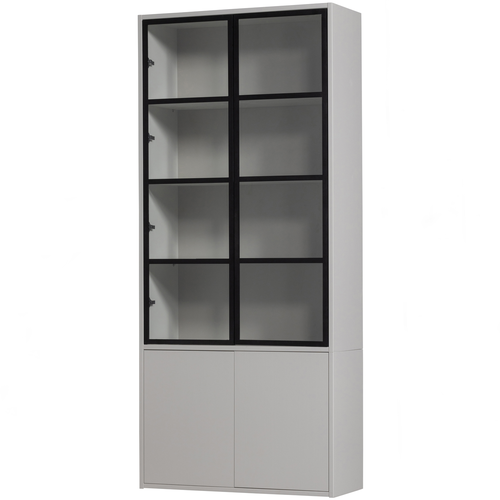 vtwonen 4-deurs vitrinekast Basic - Grenen - Mist - 230x101x40 - vtwonen shop