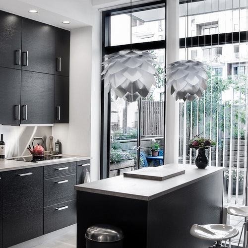 Umage Silvia Medium hanglamp brushed steel - met koordset wit - Ø 50 cm - vtwonen shop