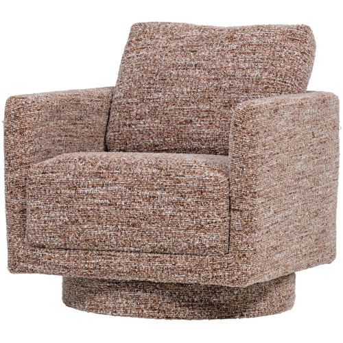 WOOOD draaifauteuil Oska - Melange Stof - Bruin - 64x78x79 - vtwonen shop
