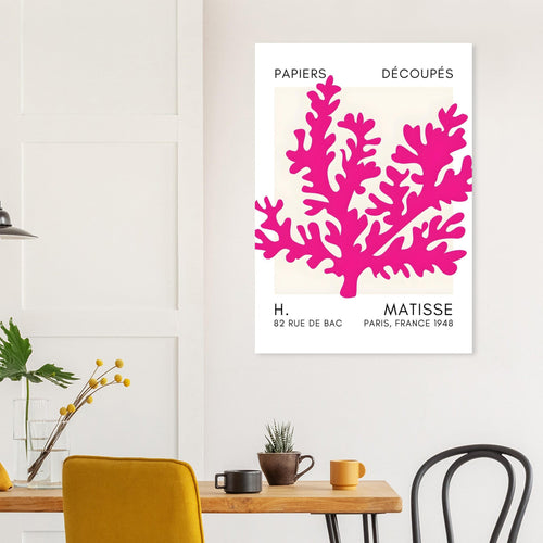 Artfulprints Poster Matisse – Aqua bloom pink   - 50x70 cm - Roze