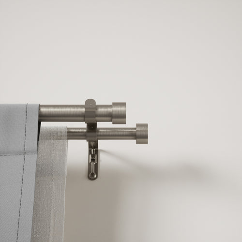Umbra uitschuifbare dubbele gordijnroede Cappa - 309 x 14 x 7 cm - Nikkel/staal