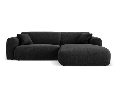 Cosmopolitan Design rechter hoekbank Nolio 4-zits, chenille, zwart - 170x235x72cm