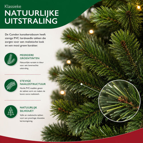 Triumph Tree Camden Kerstboom 215 cm - Kerstversiering voor Binnenshuis met Natuurlijke Uitstraling - Kunstboom met 776 Dennentakken - Klassieke