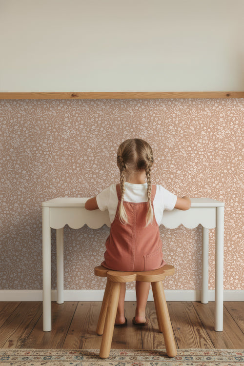 ESTAhome behang bloemetjes terracotta roze - 53 cm x 10.05 m - 139881