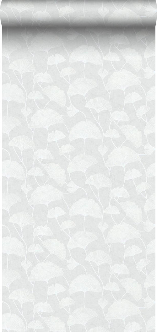 Borastapeter behang ginkgo bladeren grijs - 53 cm x 10.05 m - 660868 - vtwonen shop