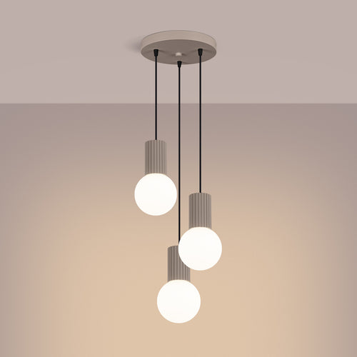 Sollux Lighting Hanglamp HALO 3P taupe - 25x25x125cm