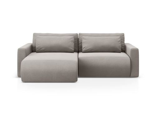 Cosmopolitan Design Omkeerbare converteerbare hoekbank met opbergdoos Belfast 3-zits, flueel concreet - 149x240x84cm