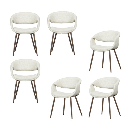 WOOOD eetkamerstoelen Yossi Metalen Koper Poot - Naturel - Set van 6